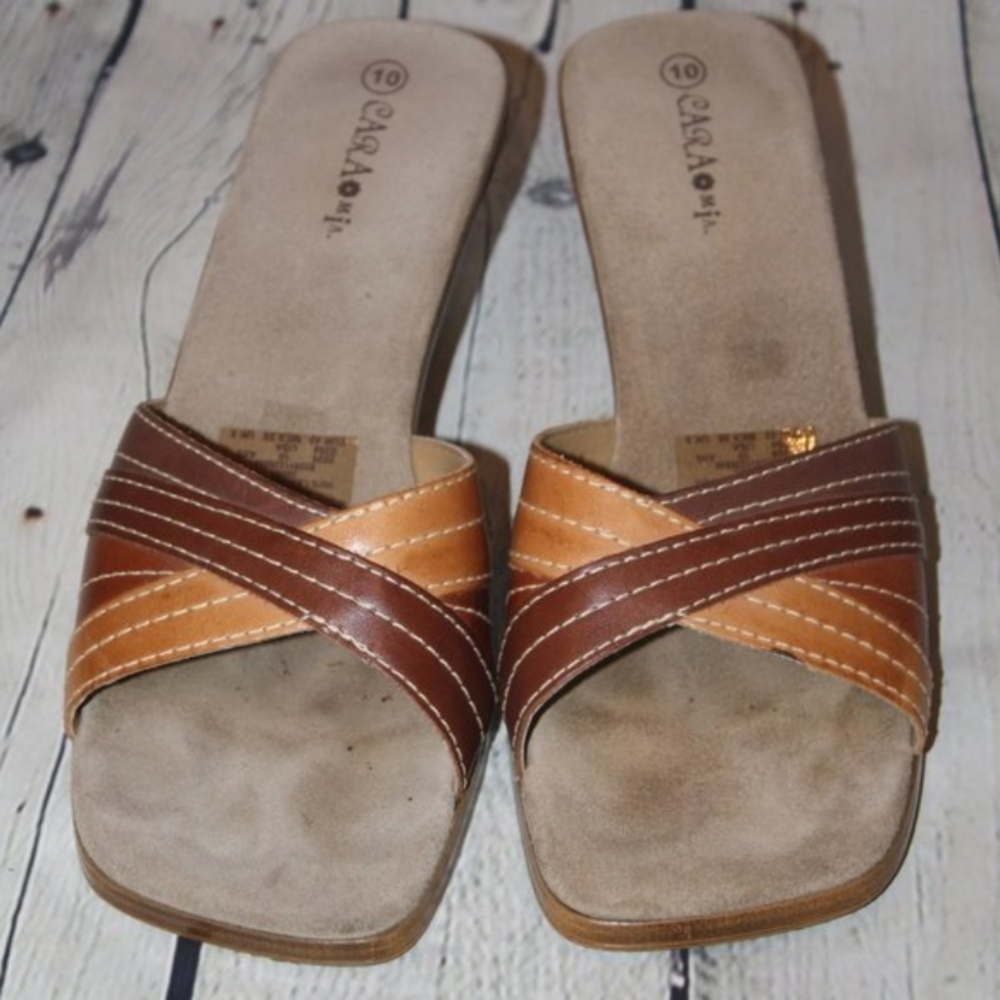 Cara-Mia heeled slide-on Sandals: Size 10